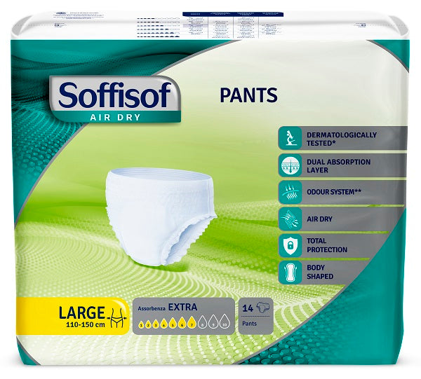 Pannolone soffisof air dry pants extra l 14 pezzi