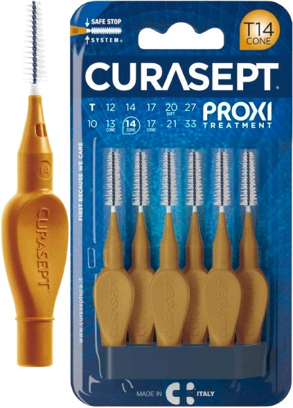 Curasept proxi t14 ocra/dark gold 6 pezzi