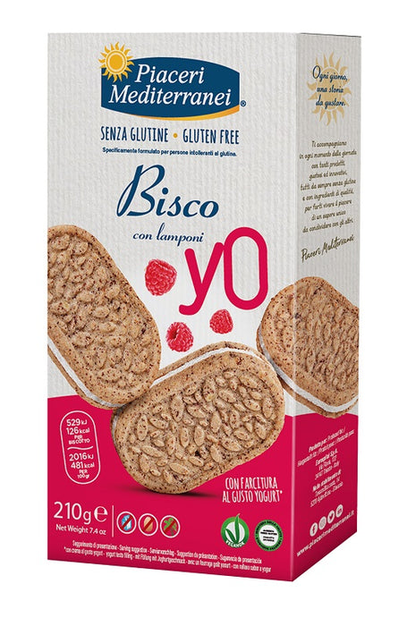 Piaceri mediterranei bisco yo lamponi 210 g
