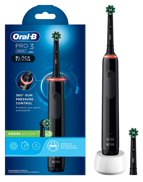 Oral-b pro 3 black spazzolino elettrico + 2 refill