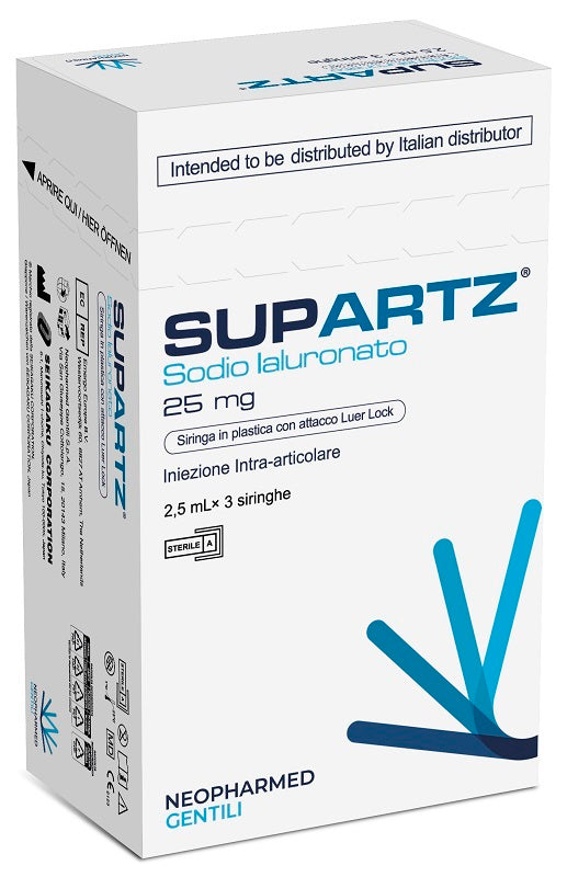 Siringa preriempita intra-articolare supartz acido ialuronico 25 mg 2,5 ml 3 pezzi