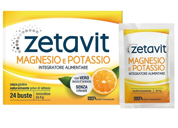 Zetavit magnesio potassio senza zucchero 24 bustine da 6 g