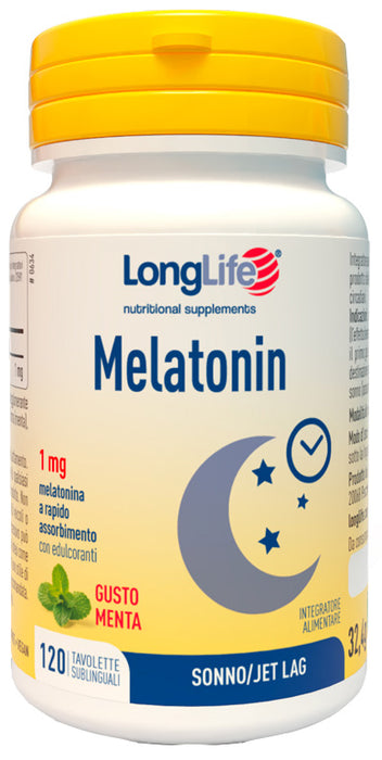 Longlife melatonin 1 mg aroma menta 120 tavolette sublinguali