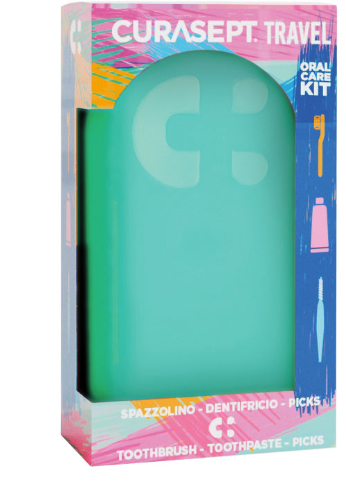 Curasept travel verde 1 spazzolino + 1 dentifricio 20 ml + 3 picks