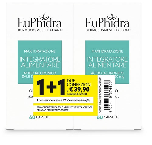 Euphidra abbinata acido ialuronico 60 capsule 2 pezzi