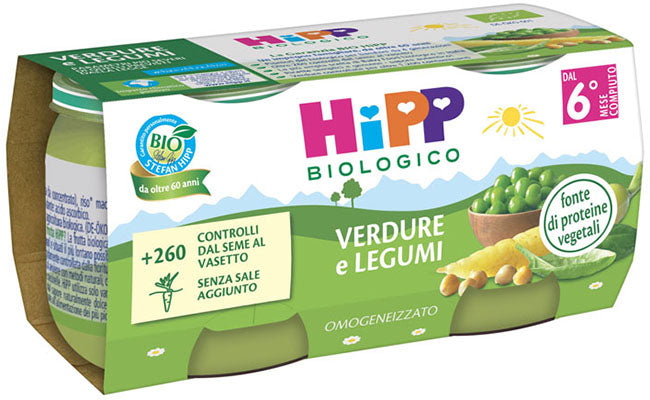 Hipp bio omogeneizzato verdure/legumi 2x80 g