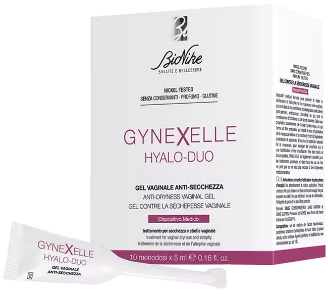 Gynexelle hyalo-duo gel vaginale anti-secchezza 10 pezzi da 15 ml