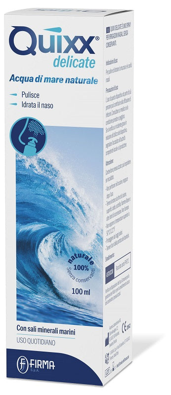 Soluzione spray per irrigazioni nasali quixx delicate acqua marina isotonica 100 ml