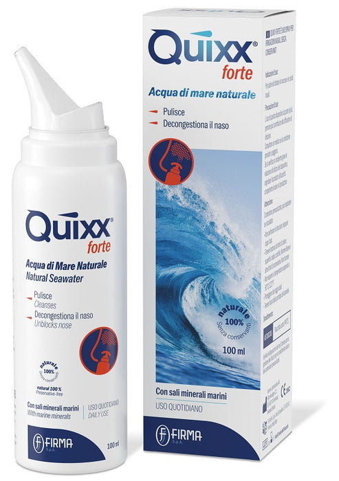 Soluzione spray per irrigazioni nasali quixx forte acqua marina ipertonica 100 ml
