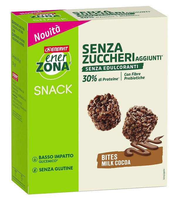 Enerzona bites milk cocoa senza zuccheri aggiunti 24 g 5 pezzi