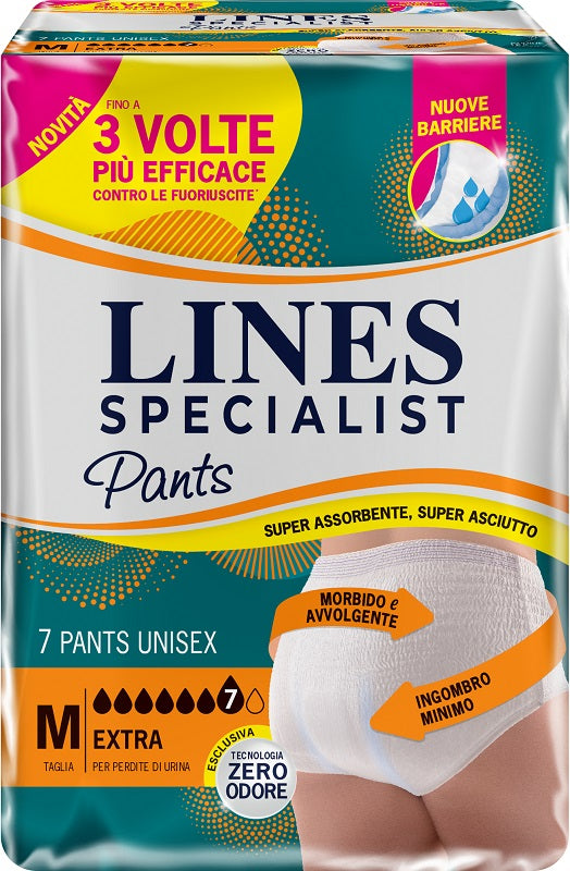 Pannolone per incontinenza lines specialist pants extra unisex m 7 pezzi