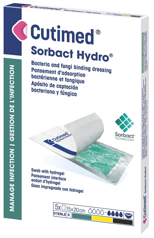 Medicazione idrofobica cutimed sorbact hydro 7,5x7,5 cm 10 pezzi