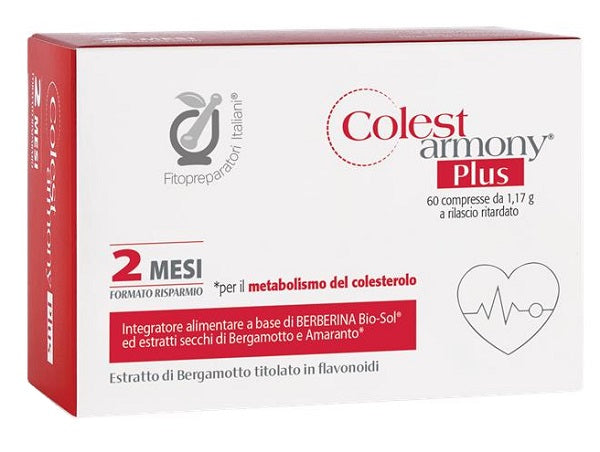 Fitopreparatori italiani colestarmony plus 60 compresse senza glutine naturalmente privo di lattosio