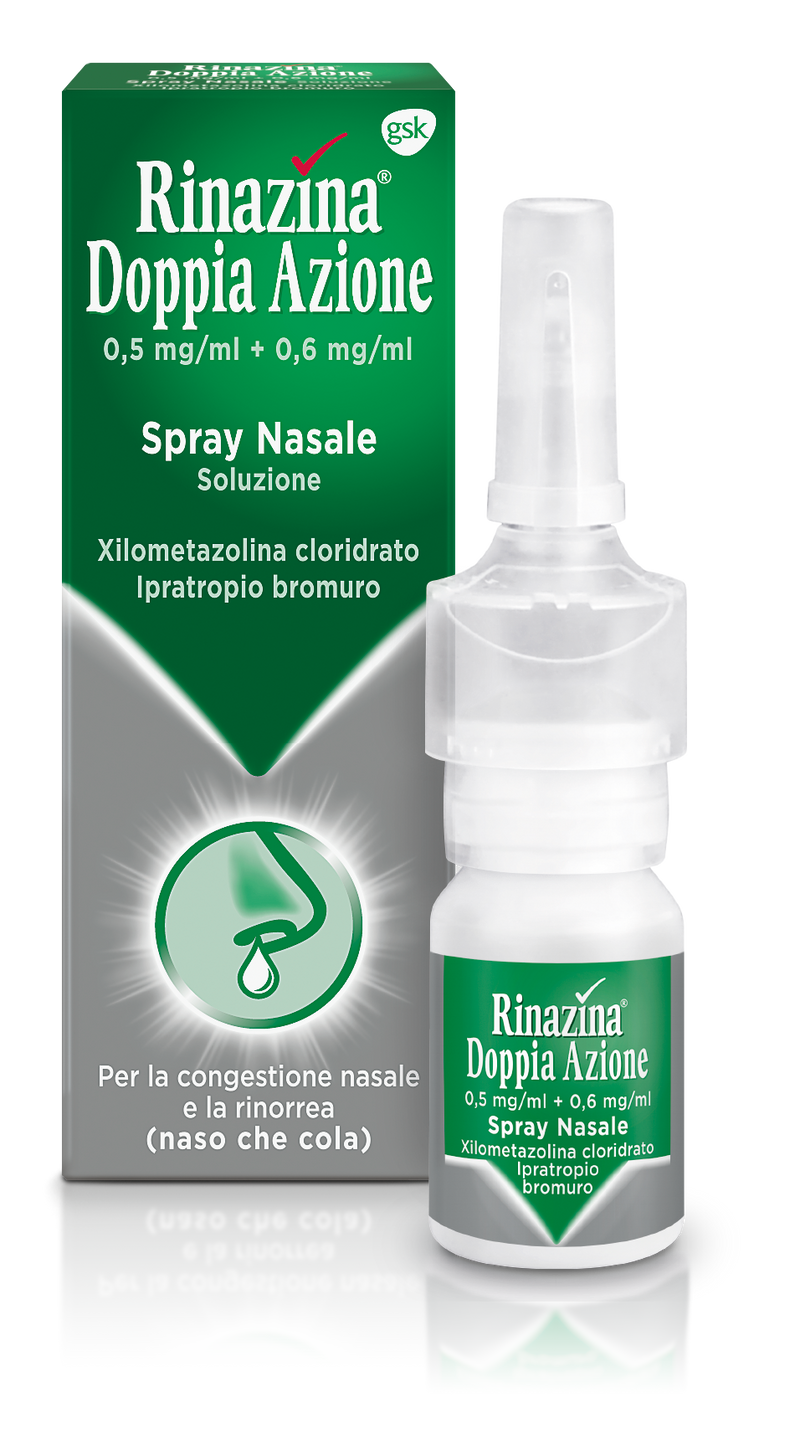 Rinazina doppia azione 0,5 mg/ml + 0,6 mg/ml spray nasale soluzione