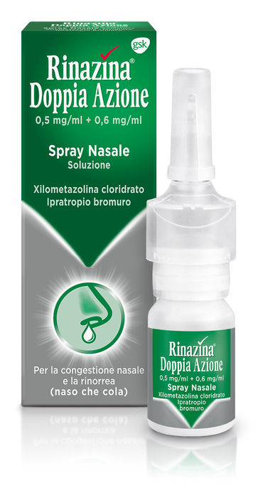 Rinazina doppia azione 0,5 mg/ml + 0,6 mg/ml spray nasale soluzione
