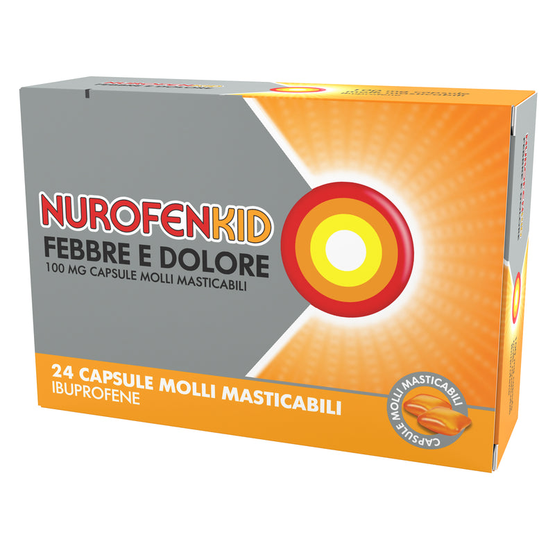 Nurofenkid febbre e dolore 100 mg, capsule molli masticabili