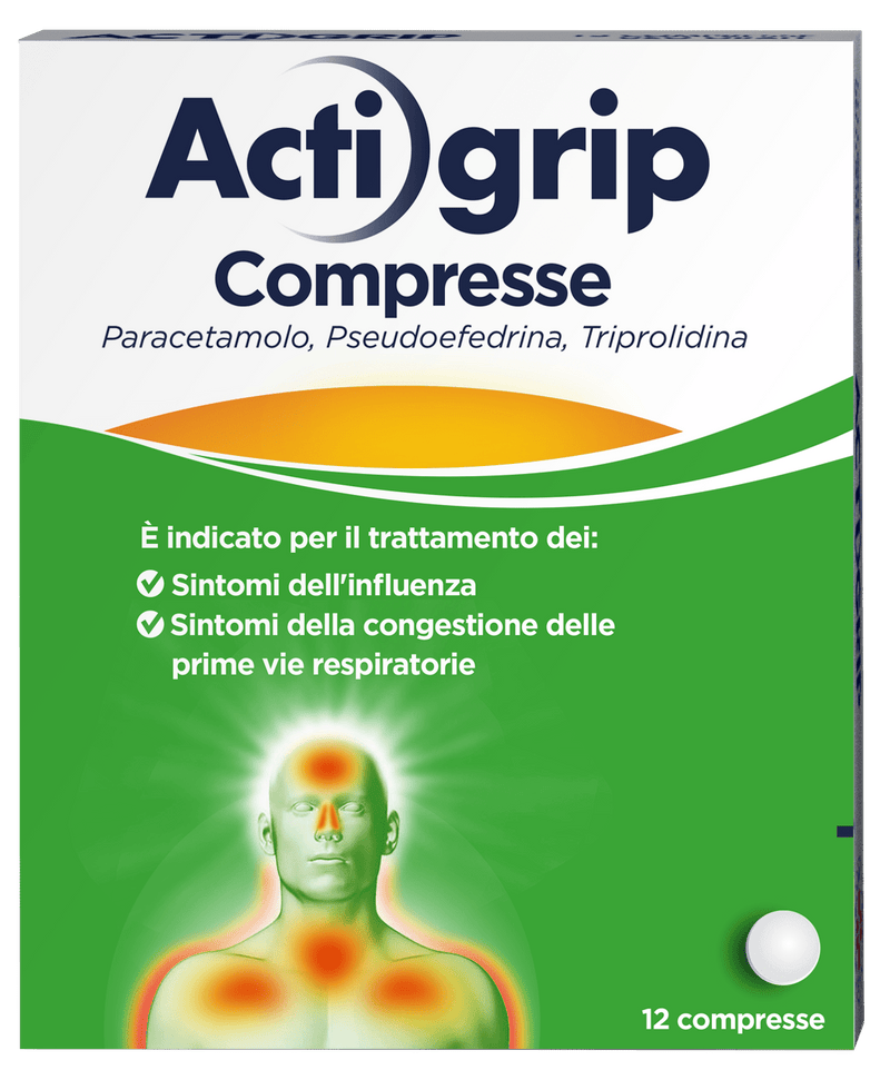 Actigrip 2,5 mg/ 60 mg/ 500 mg compresse