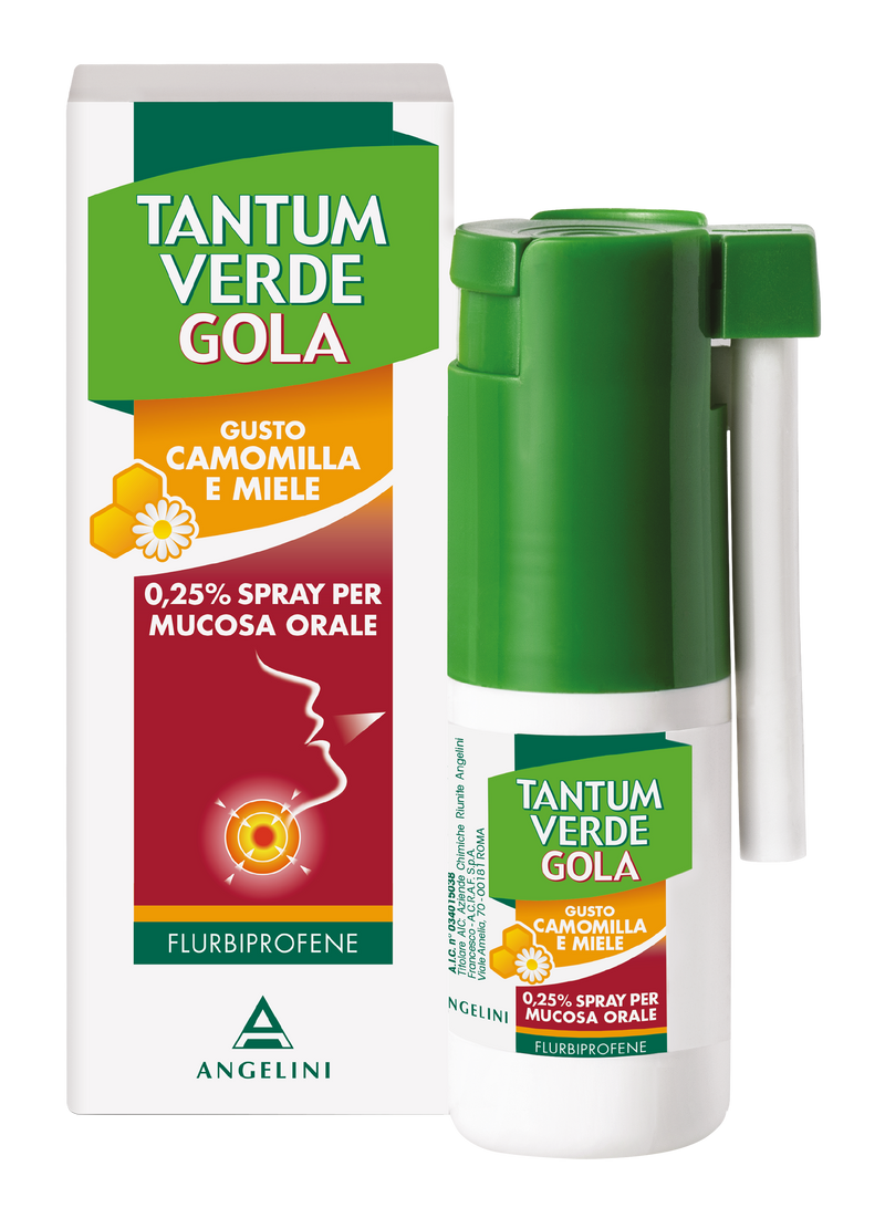 Tantum verde gola 0,25% spray per mucosa orale gusto camomilla e miele