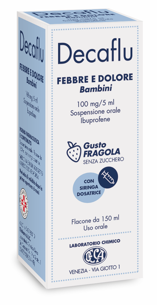 Decaflu febbre e dolore bambini 100 mg/5 ml sospensione orale