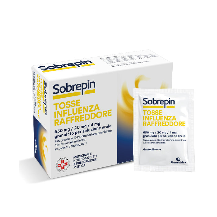 Sobrepin tosse influenza raffreddore 650 mg/ 20 mg/ 4 mg granulato per soluzione orale