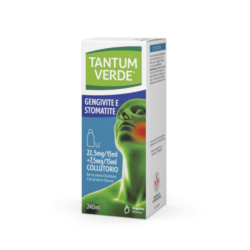 Tantum verde bocca 22,5mg/15 ml + 7,5mg/15 ml collutorio