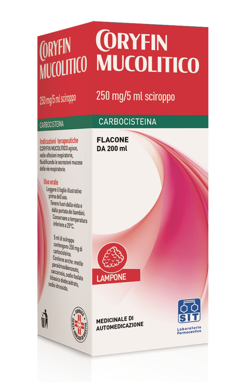Coryfin mucolitico 250 mg/5 ml sciroppo
