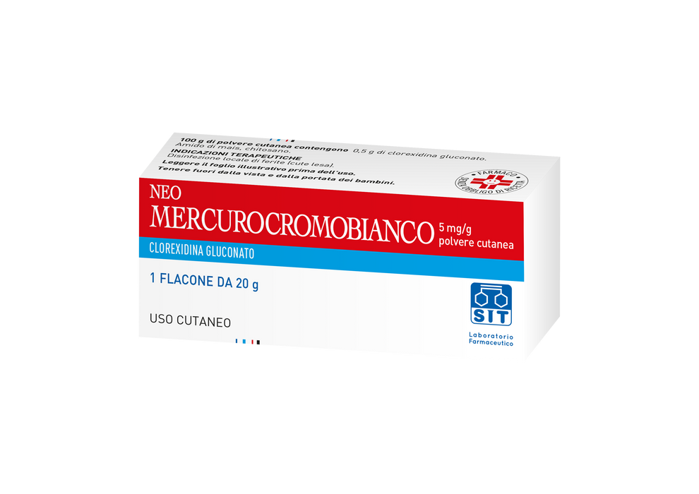 Neomercurocromo bianco 5 mg/g polvere cutanea
