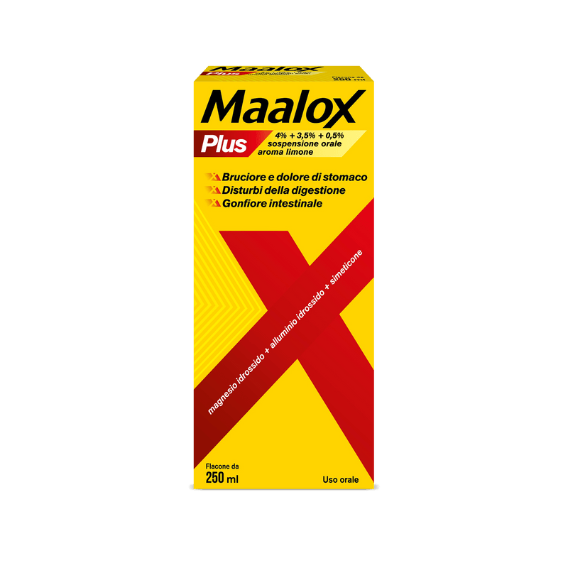 Maalox plus 4% + 3,5% + 0,5% sospensione orale aroma limone