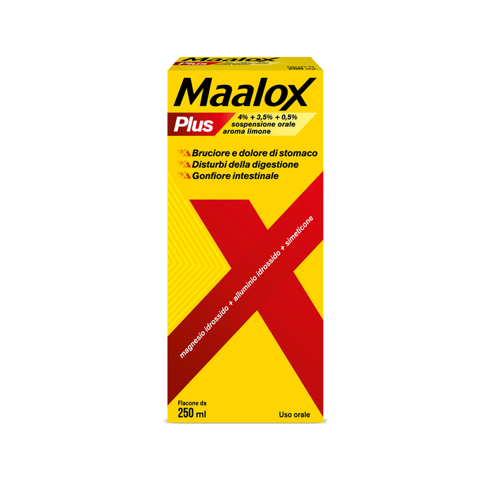 Maalox plus 4% + 3,5% + 0,5% sospensione orale aroma limone