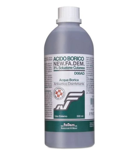 Acido borico new.fa.dem. 3% soluzione cutanea