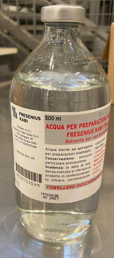 Acqua per preparazioni iniettabili