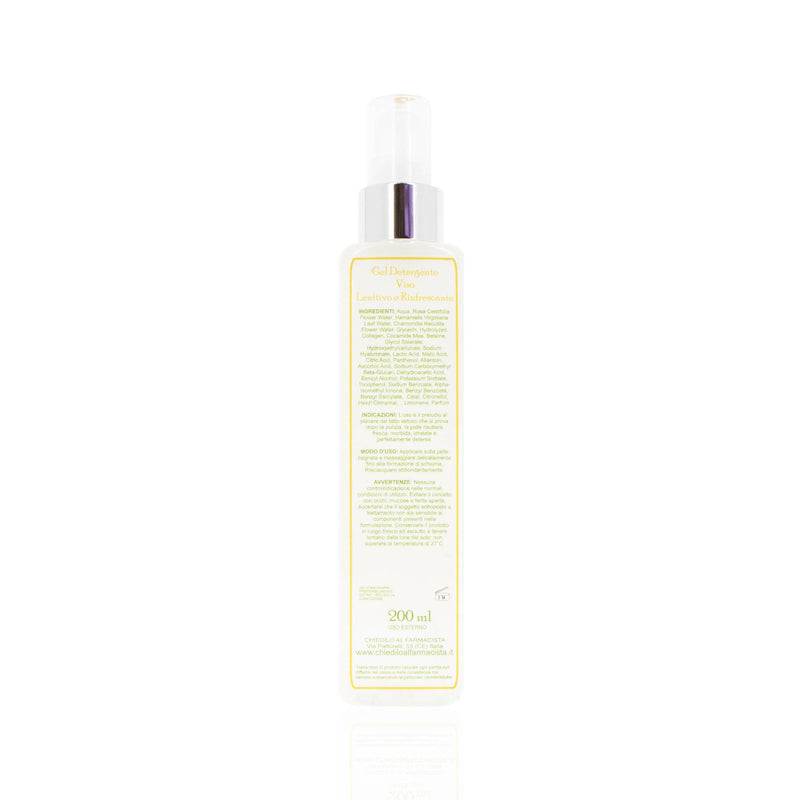 Gel detergente viso lenitivo e rinfrescante